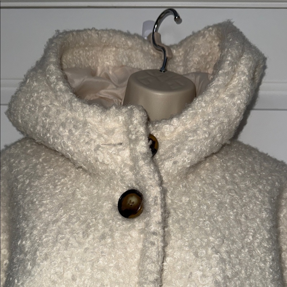 Women's Cozy Teddy Cream Hooded Coat - Picture 3 of 5